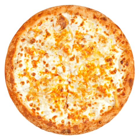 A perfectly baked margherita pizza features vibrant tomato sauce, creamy mozzarella slices, and fresh basil leaves