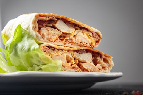 Chicken Burrito with shawarma and vegetables